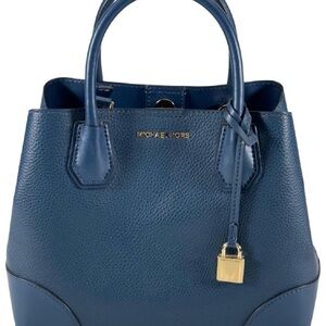 Michael Kors Navy Satchel with Gold Accents NO FLAWS